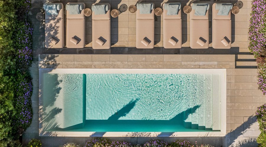 Vista aérea de la piscina del Hotel Antiga Casa Buenavista