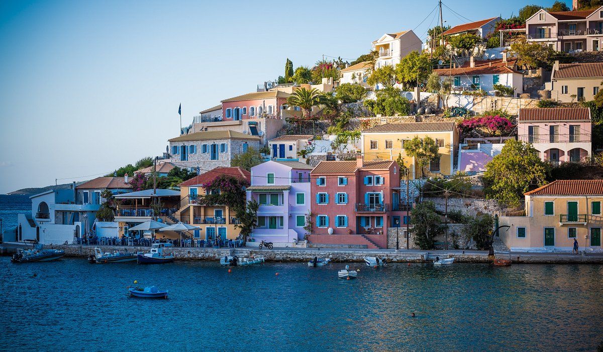 Boats on the water at Asos, Greece