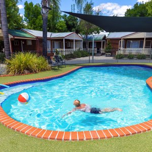 Heated swimming pool