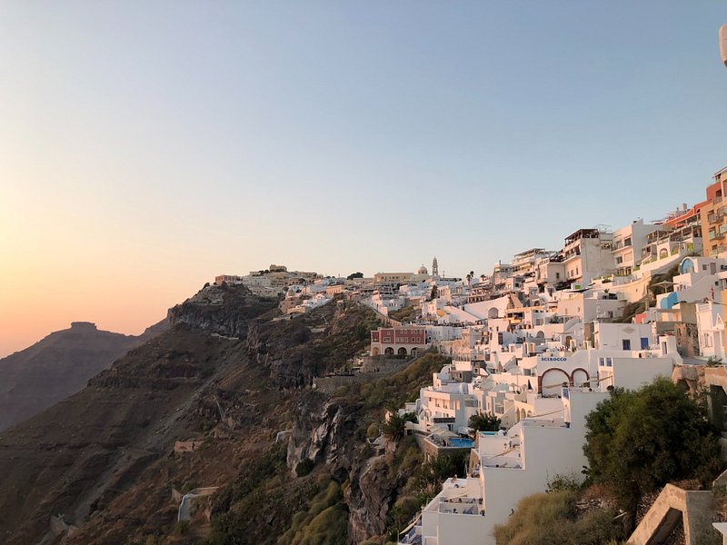 White houses in Fira, Greece