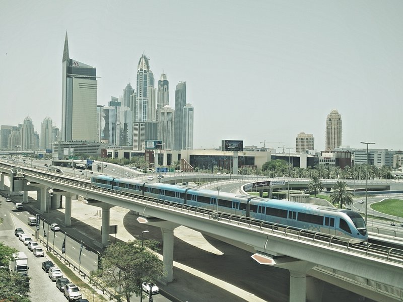 Blue train in Dubai