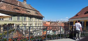 The Bridge of Lies and Casa Artelor in Sibiu Hermannstadt, Transylvania,  Romania Stock Photo - Image of cityscape, bridge: 183384176