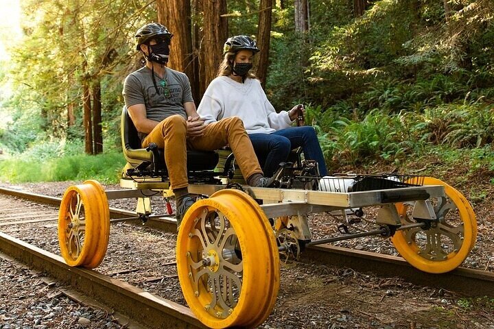 2024 Redwoods Railbike Along Pudding Creek provided by Skunk Train