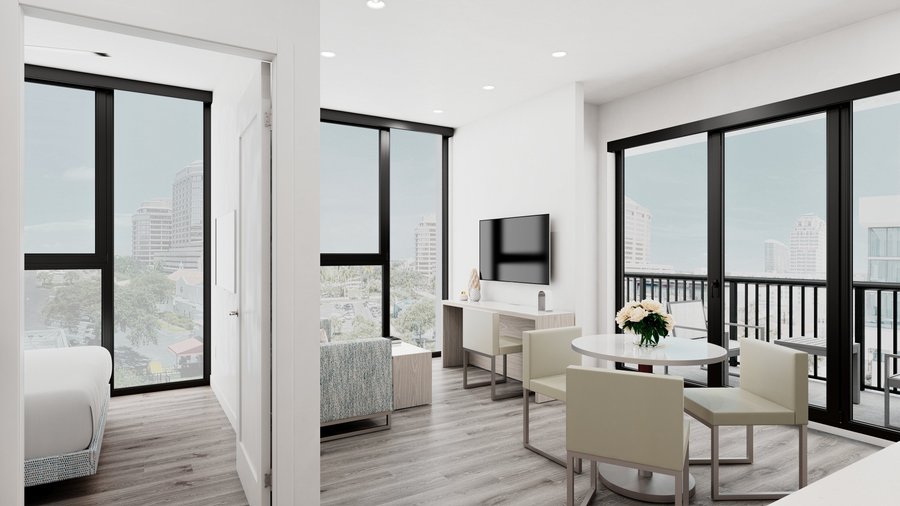 AKA West Palm Two Bedroom- Living Area