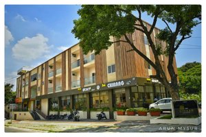 Sai Vihaar Inn & Suites in Mysuru (Mysore), image may contain: Neighborhood, City, Street, Urban