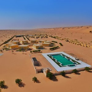 Aerial view of the Golden Palm Oasis