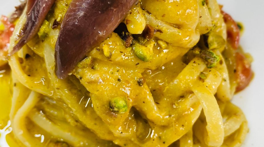 Linguine, Anchovies, Pistachios
