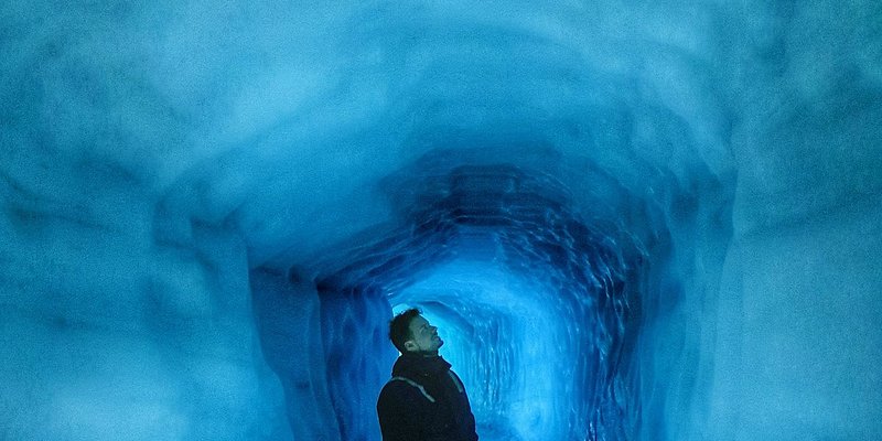 into the glacier iceland