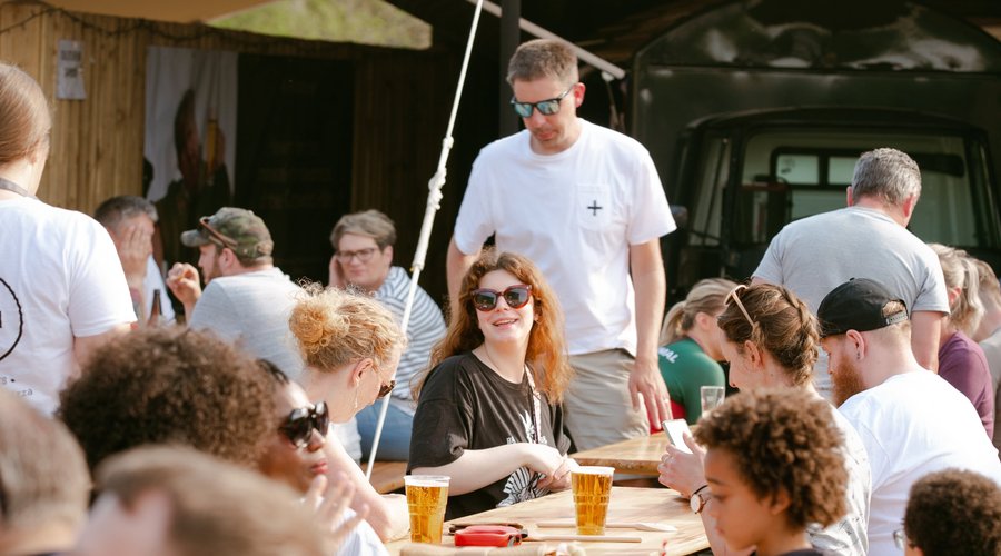 Visitors enjoying drinks at the Hawkstone Arms.