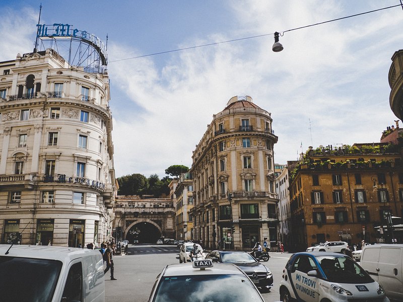 Cars in the street in Rome
