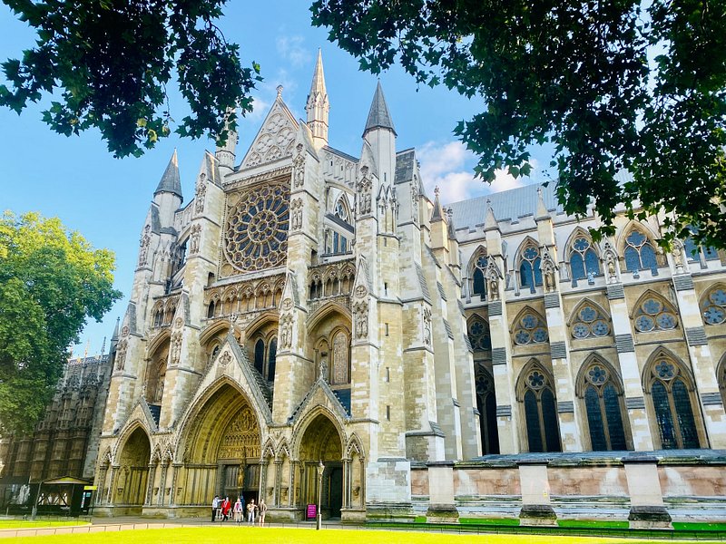People visiting Westminster Abbey in London during the day
