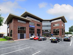 Travelodge Manchester Sale in Sale, image may contain: Office Building, Car Dealership, Car, Neighborhood