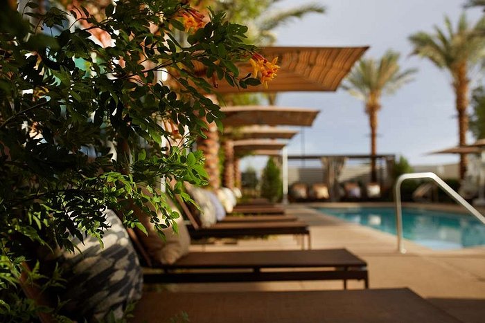 One of the small waterslides, looking across part of the pool area. -  Picture of Flamingo Las Vegas - Tripadvisor