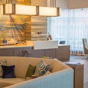 Hyatt Place Denver/Downtown in Denver, image may contain: Interior Design, Indoors, Home Decor, Living Room