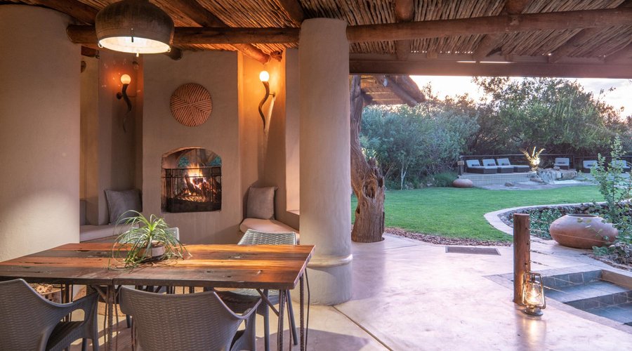 Dining Area with Fireplace