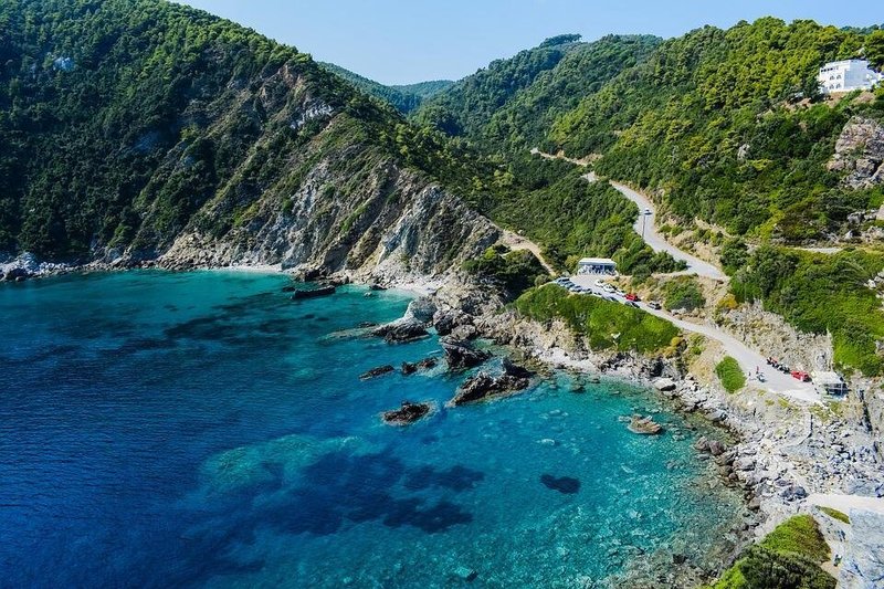 Skopelos, nas ilhas Espórades, na Grécia
