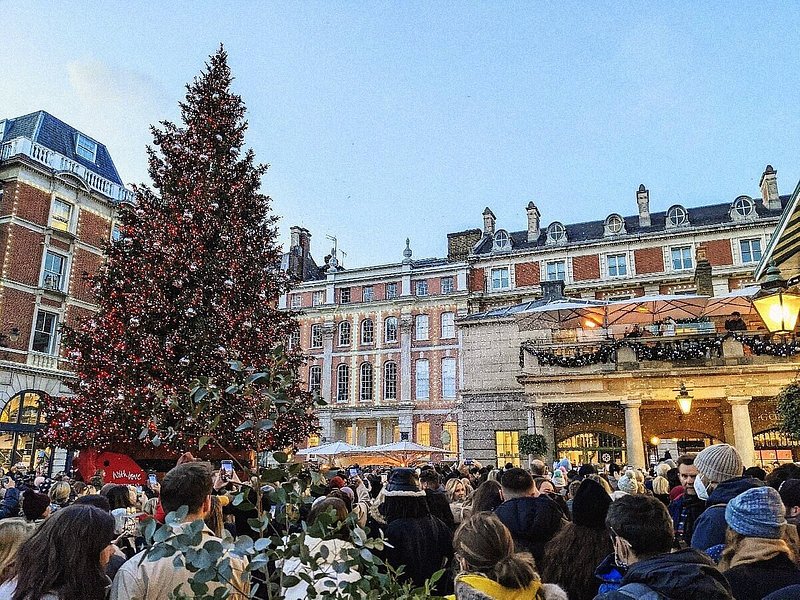 Covent Garden at Christmas, in England