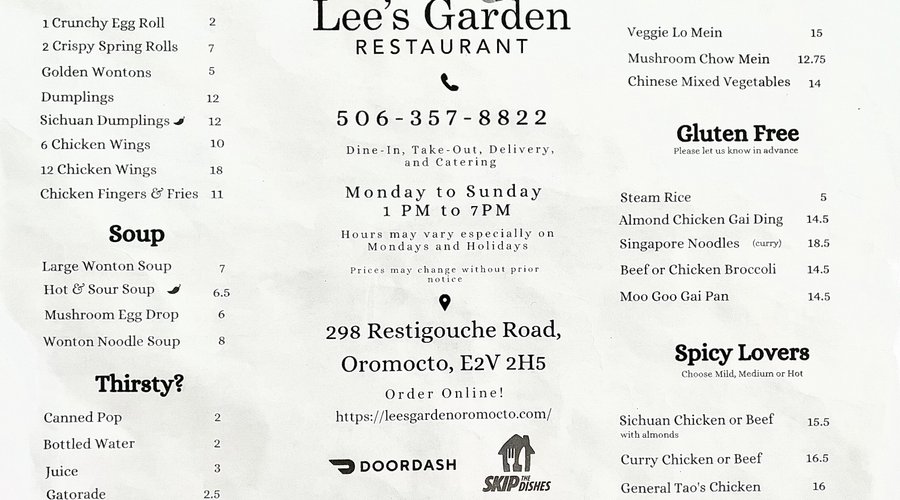 LEES GARDEN, Oromocto - Menu, Prices & Restaurant Reviews - Order Online Food Delivery - Tripadvisor LEES GARDEN, Oromocto... 