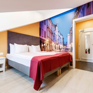 Revelton Studios Prague in Prague, image may contain: Interior Design, Indoors, Penthouse, Flooring