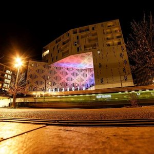 Exterior by night