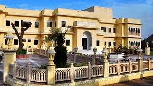 Hotel Raj Bagh Palace in Amer, image may contain: Villa, Housing, Hotel, Resort