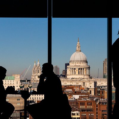View of St Paul's Cathedral from Tate Modern's restaurant