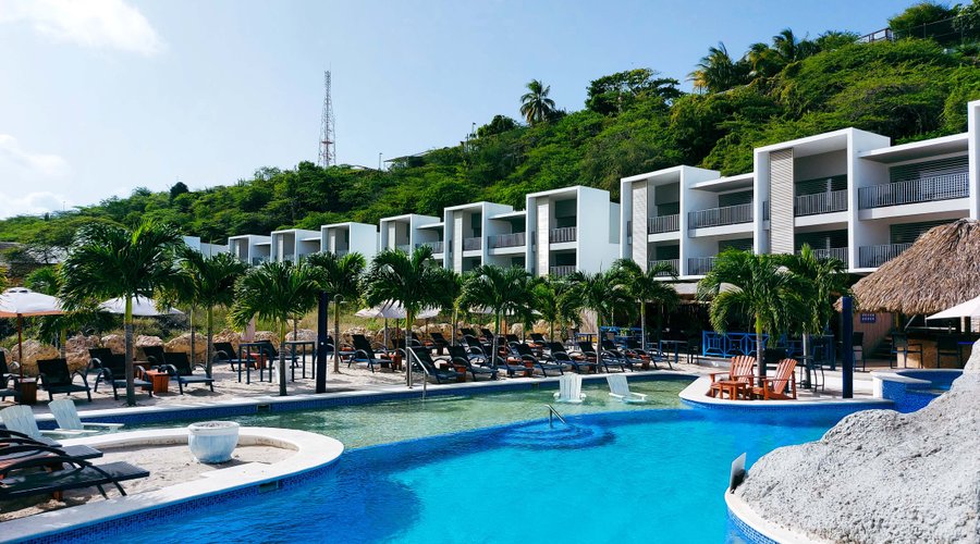 Residences buildings and the Urban Beach Cave Pool.
