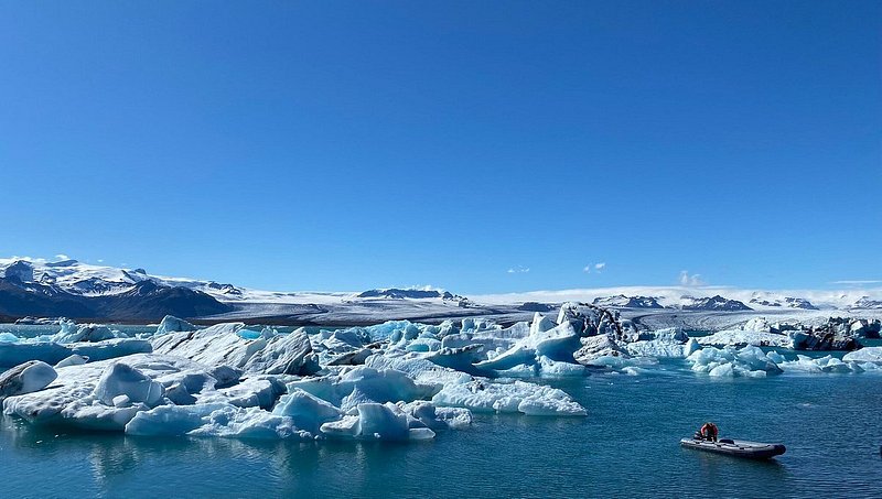 Lagoa glacial Jökulsárlón na Islândia