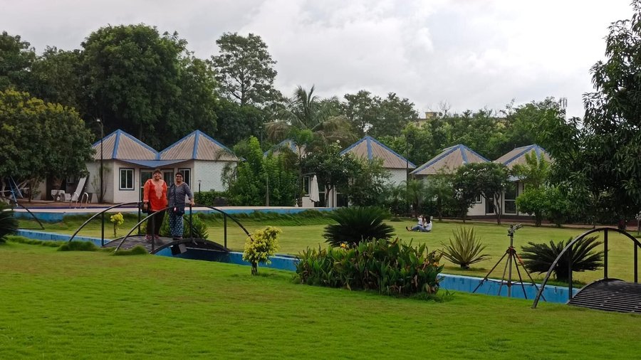 This is the huge lawn - cottages are also there