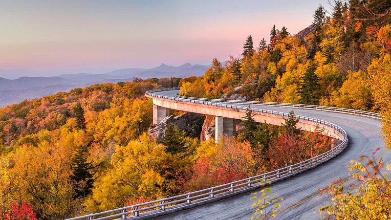 Dawn on the Blue Ridge Parkway in North Carolina