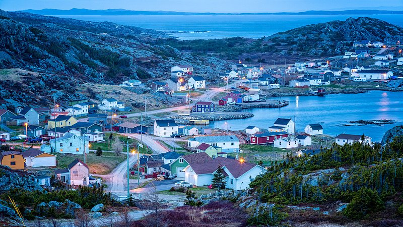 Town of Fogo on Fogo Island in Newfoundland, Canada 