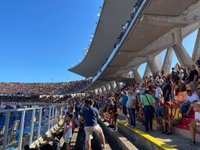 ESTADIO US Lecce durante el partido de fútbol italiano Serie B US Lecce vs  AC Pisa el 25 de abril de 2022 en el Stadio Via del Mare en Lecce, Italia  (Foto