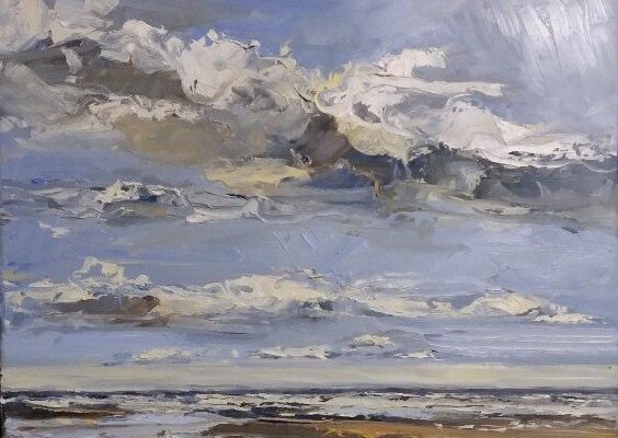 Zeegezicht, 50 x60 Sonja Brussen, Collectie Museum Noordwijk