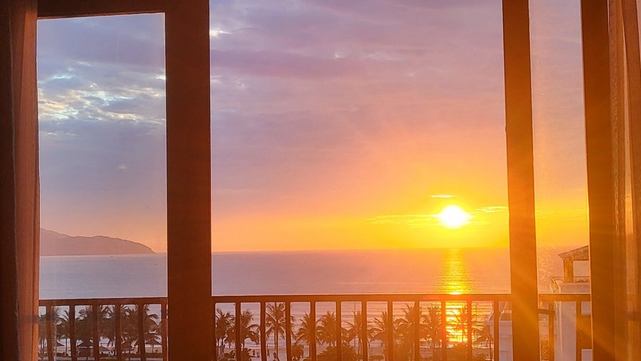 Sunrise on bed