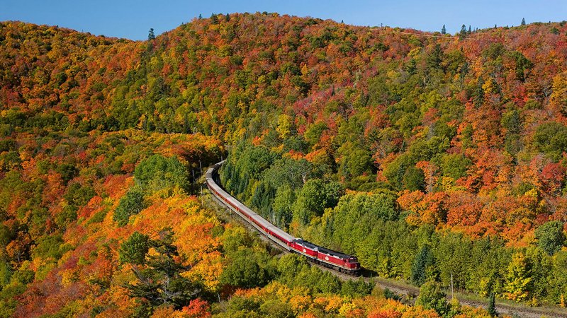 The  Agawa Canyon Tour Train in fall 