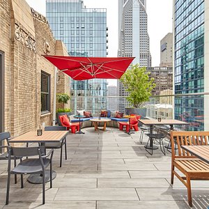 Cerise rooftop seating