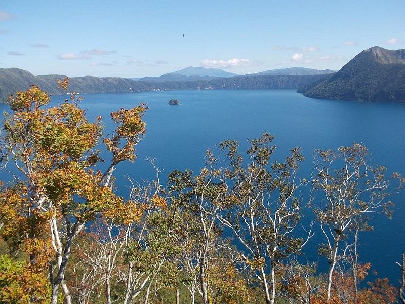 View of the caldera atop a mountain