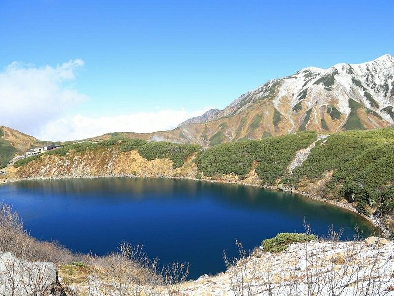 View of a lake in the caldera