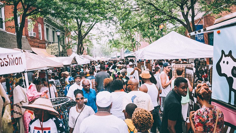 Street view of the Odunde Festival in Philadelphia