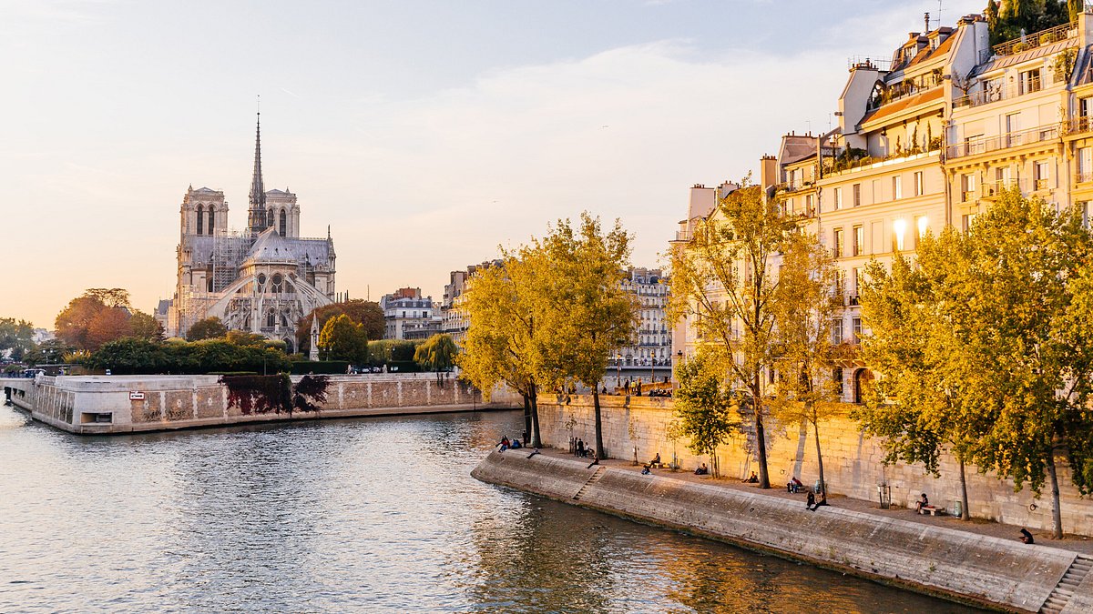 View of Notre Dame Cathedral from the Seine River, Paris