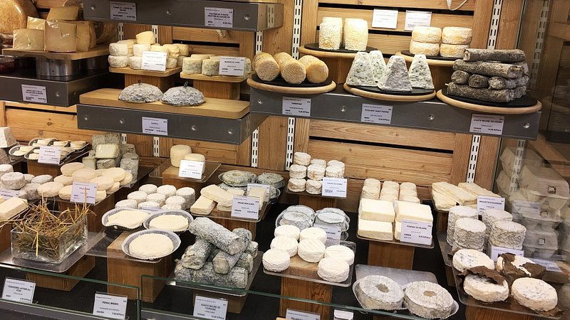 A selection of cheese at Fromagerie Laurent Dubois in Paris