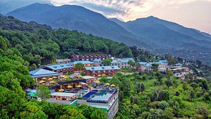 Radisson Blu Resort, Dharamshala in Kand, image may contain: Resort, Hotel, Building, Outdoors