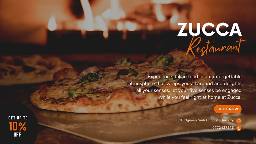 Grand re-opening of our Zucca restaurant will be on 7 Oct 2022 with special offer discount 10% for all bills till end of this month.

Experience Italian food in an unforgettable atmosphere that wraps you all around and delights all your senses, let your five senses be engaged while you feel right at home at Zucca.

Whether for a romantic dinner with a date, family or group dining, or even a festive gathering such as Christmas dinner, you won’t go wrong with Zucca as your restaurant of choice.
