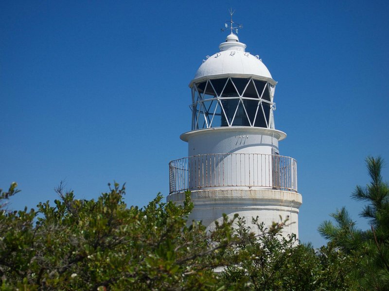 Lighthouse with a clear blue sky in the background