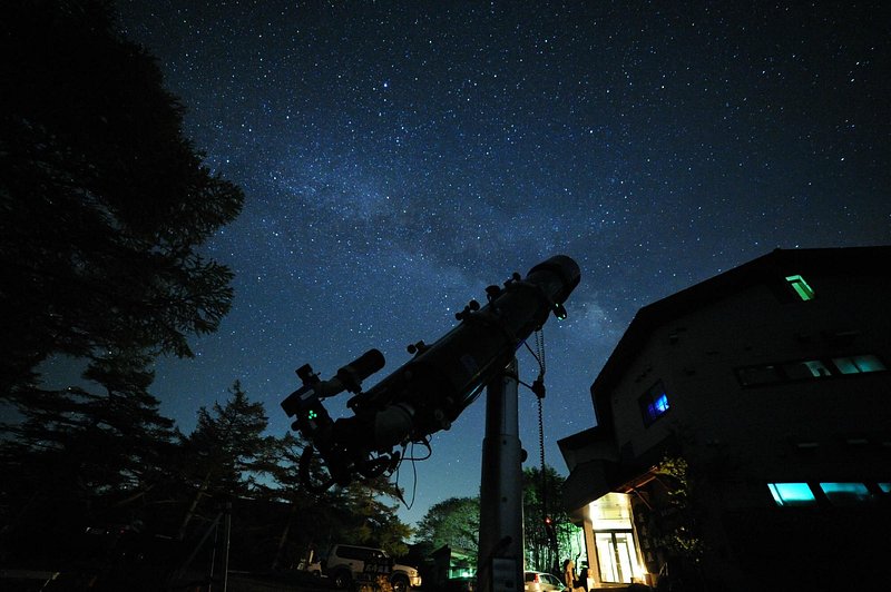 高峰温泉から見上げる夜空