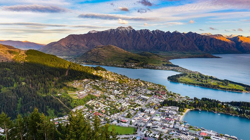 Aerial view of Queenstown, New Zealand 
