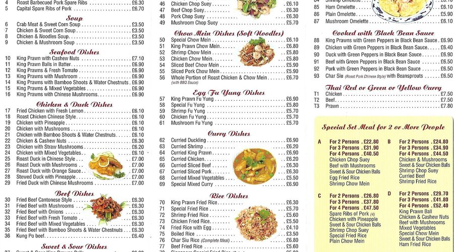 Takeaway Menu page 1