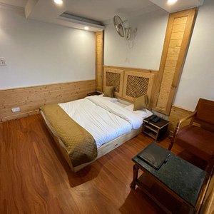 Recently renovated wood paneled, rooms at SADAF. 