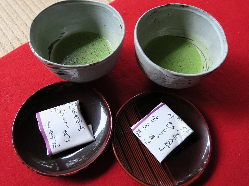 Two cups of green tea