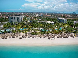 Hilton Aruba Caribbean Resort & Casino in Aruba, image may contain: Sea, Outdoors, Building, Shoreline